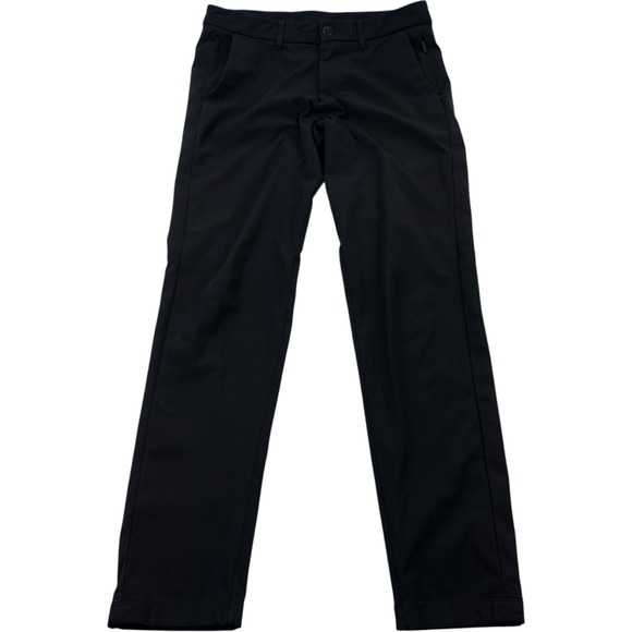 Lululemon Black Commission Pant Slim Warpstreme Reflective Cuff Men's Size 30x30 - Picture 1 of 5